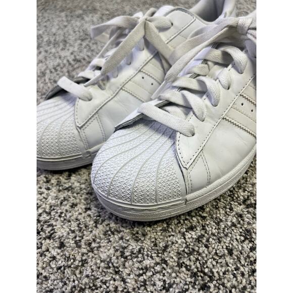 Adidas Superstar Clamshell Sneaker White/White, Men’s 11.5 Leather Athletic Shoe - Picture 4 of 11